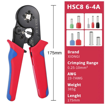 Vamzdinis terminalų blokas, iš anksto izoliuotas, šaltu presavimu; 1201 vnt.; įtraukta HSC86-4 Crimping Pliers; Star Valley Pipeline Terminal serija; elektros instaliacijoms