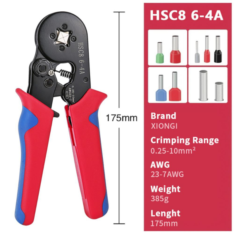 Vamzdinis terminalų blokas, iš anksto izoliuotas, šaltu presavimu; 1201 vnt.; įtraukta HSC86-4 Crimping Pliers; Star Valley Pipeline Terminal serija; elektros instaliacijoms