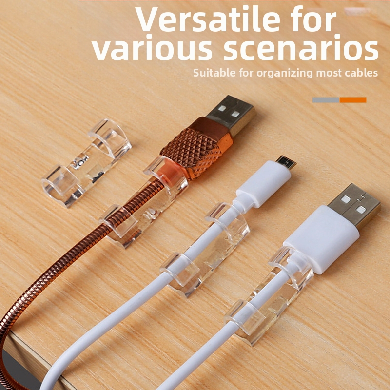 Klip na káble – plastový organizér na správu káblov, jednoduchý štýl, vhodný pre dátové a sieťové káble, balenie 20