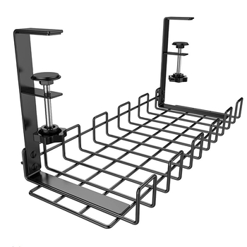 Μεταλλικό ράφι διαχείρισης καλωδίων κάτω από το γραφείο, εγκατάσταση με γάντζο, μονοεπίπεδη κατασκευή, πολλαπλών χρήσεων, χωρίς τρυπήματα