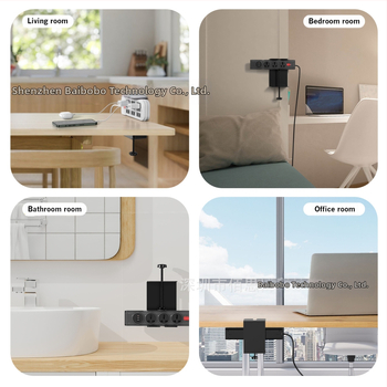 Σιδερένιο δημιουργικό στηρίγμα για πολύπριζο, με κολλητική στερέωση, για γραφείο και τοίχο, χωρίς διάτρηση, οργανωτής καλωδίων