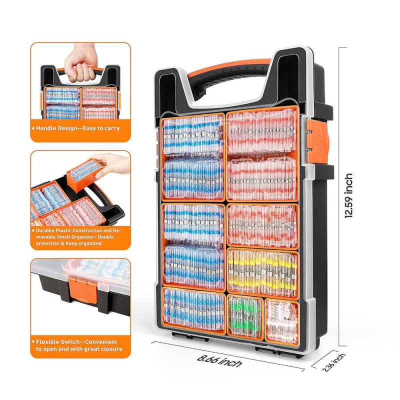 Weijie термоусъден водоустойчив терминален конектор за кабели 26–10 AWG, 1 ядро, PE изолация.
