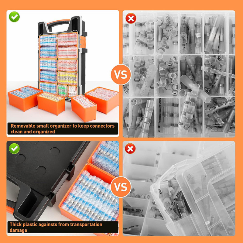 Weijie термоусъден водоустойчив терминален конектор за кабели 26–10 AWG, 1 ядро, PE изолация.