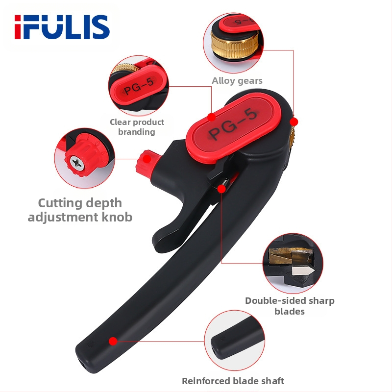 PG-5 кабелен обелвач, ръчен, кръгло устие, серия Wire stripper, марка Ifulis/Fulishi, тегло 150 г