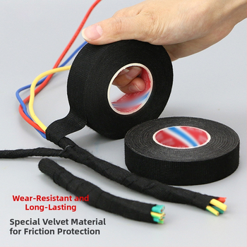 Φλανελ ταινία για καλώδια αυτοκινήτου, ανθεκτική σε υψηλές θερμοκρασίες, φθορά και μείωση θορύβου για ήχο και πλοήγηση; μάρκα Wenze; προσαρμοσμένη επεξεργασία; δυνατότητα ιδιωτικής ετικέτας