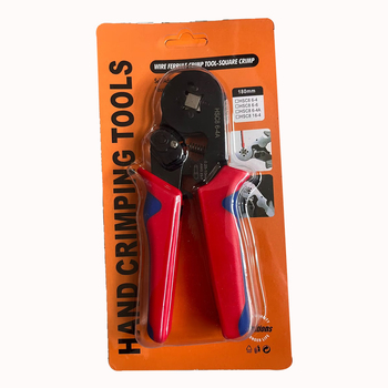 Chong wu Tūrio tipo terminalų krimpavimo replės — specialus crimpo mechanizmas vamzdiniams terminalams; didelio anglies plienas; svoris 0,33