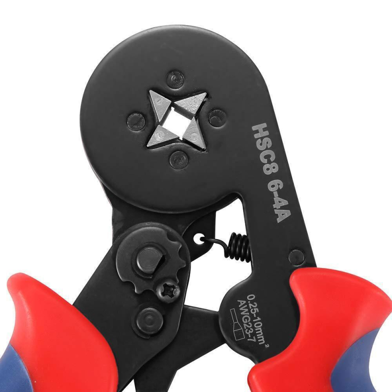 Chong wu Tūrio tipo terminalų krimpavimo replės — specialus crimpo mechanizmas vamzdiniams terminalams; didelio anglies plienas; svoris 0,33