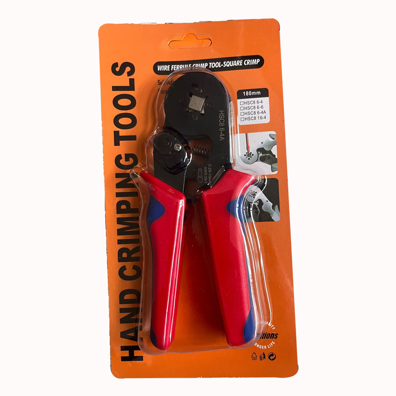 Chong wu Tūrio tipo terminalų krimpavimo replės — specialus crimpo mechanizmas vamzdiniams terminalams; didelio anglies plienas; svoris 0,33