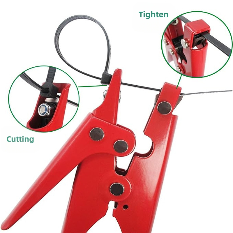 Pistolj za zip vezice, ručni, automatsko zatezanje, anti-slip metalno kućište, SOX, visoko ugljični čelik, težina 0.26