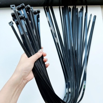 Nailoninės savisraukiančios kabelių dirželiai, nacionalinis standartas, V-0 atsparumas ugniai, 10 vnt. komplektas