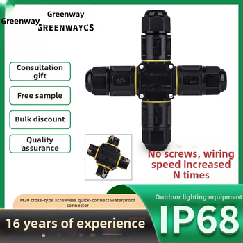 IP68 водоустойчив конектор 2-входа-2-изхода за външно LED осветление, тест до 20 м дълбочина