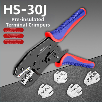 Daugiafunkcinės crimpavimo replės rinkinys – skirtas izoliuotiems, plikiems ir kištukiniams terminalams, SANJIANG, aukštos anglies plienas, svoris 1.2