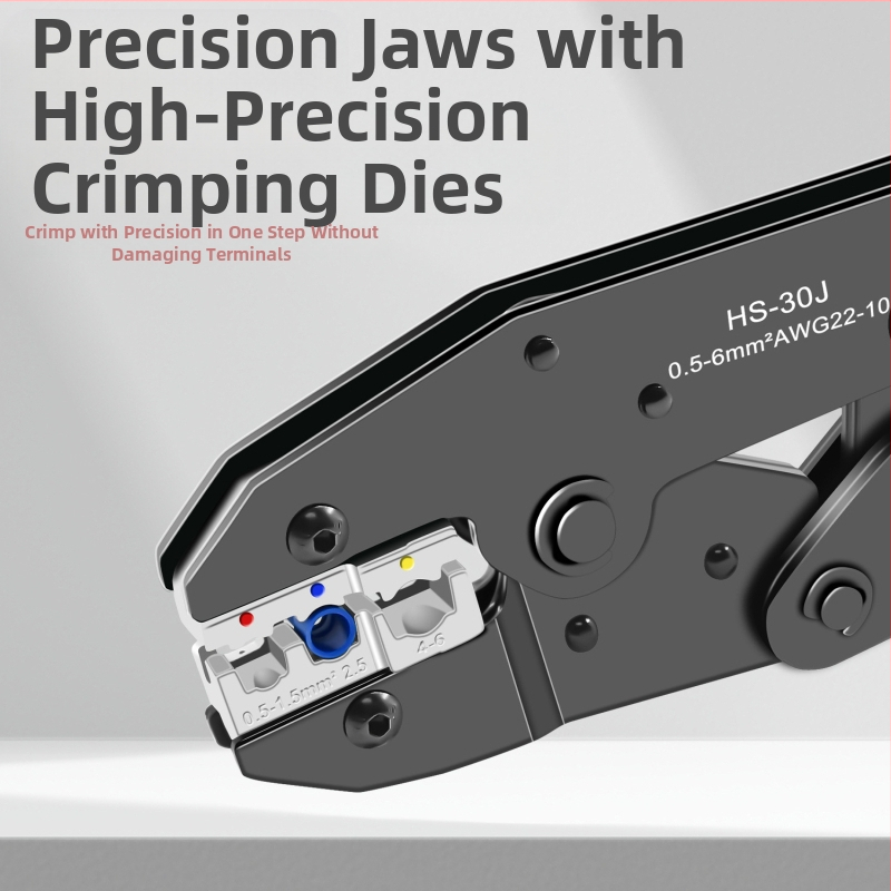 Многофункционални клещи за обжим – комплект за изолирани, голи и конекторни терминали, SANJIANG, високо въглеродна стомана, тегло 1.2