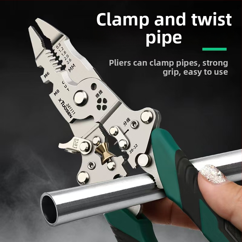18-в-1 многофункционални електрически клещи за обелване на изолацията на проводници, електротехник, рязане и навиване на кабели