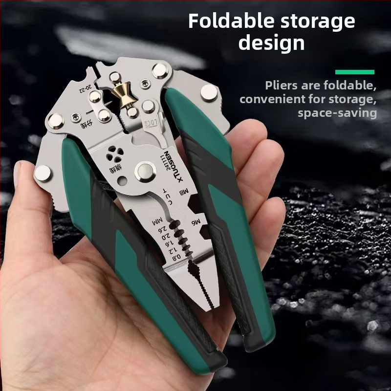 18-в-1 многофункционални електрически клещи за обелване на изолацията на проводници, електротехник, рязане и навиване на кабели