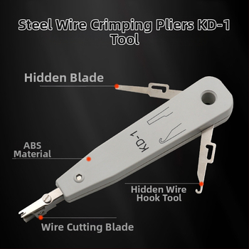 Skup mrežnih alata: rezač žice, kliješta za žice, okvir za distribuciju, konstrukcija od plastike i čelika