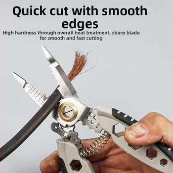 Klešta za skidanje izolacije kablova za električare — Senssheng, materijal: krom-vanadij čelik, težina 150 g, funkcija: skidanje izolacije, značajke: standardne