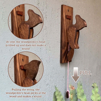 Δρυοκολάπτης πόρτας από δρύινο ξύλο - κρεμαστό διακοσμητικό, δώρο για ζευγάρια, φίλους και ηλικιωμένους
