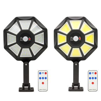 Ηλιακό LED τοίχικό φως με αισθητήρα κίνησης, τηλεχειριστήριο, ρυθμιζόμενη γωνία, IP65, 5W, 3.7V