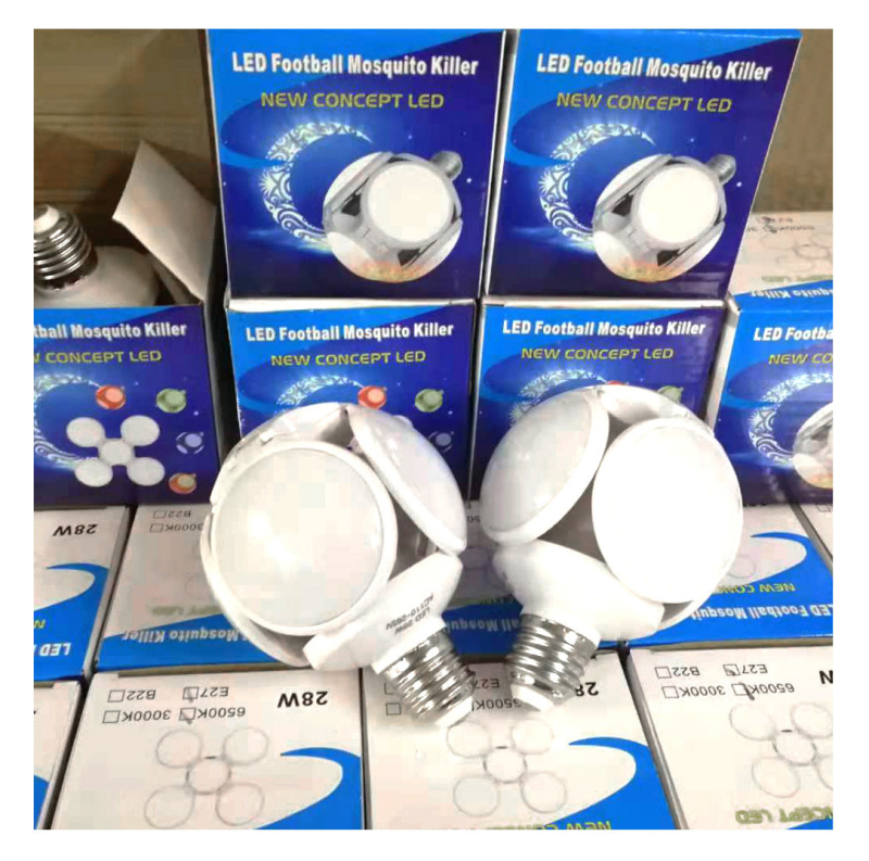 LED φως σε σχήμα μίνι ποδοσφαίρου, σειρά πτυσσόμενης λυχνίας, 28W, 165–265V, δέσμη 360°, E27/B22
