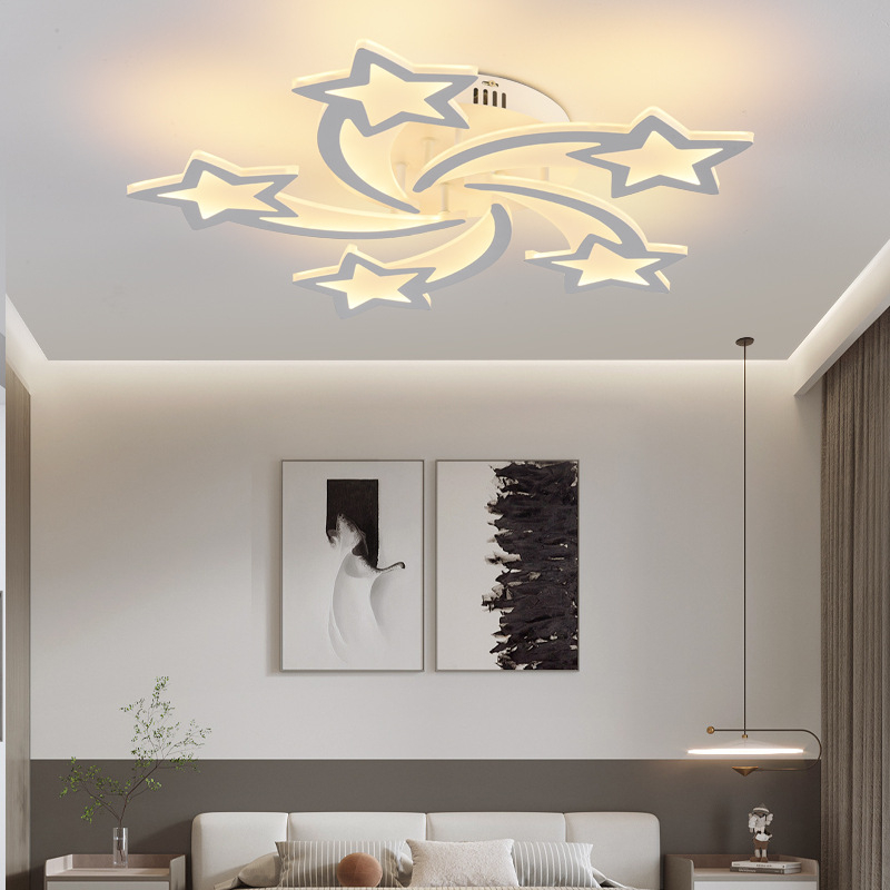 Šiuolaikinė minimalistinė LED lubų lemputė su 6 šaltiniais, reguliuojamas apšvietimas, 220V, CRI 80–90, apšviečia 8–12 m²