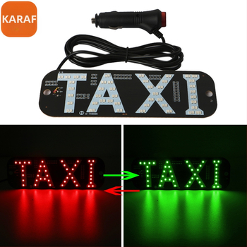 Taksi LED dekoras su uždegiklio jungikliu, dviejų spalvų raudona/žalia, TAXI CARDS modelis, 12V, 5W, 0.42A, PCB medžiaga