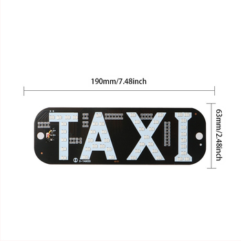 Taksi LED dekoras su uždegiklio jungikliu, dviejų spalvų raudona/žalia, TAXI CARDS modelis, 12V, 5W, 0.42A, PCB medžiaga