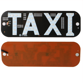 Taksi LED dekoras su uždegiklio jungikliu, dviejų spalvų raudona/žalia, TAXI CARDS modelis, 12V, 5W, 0.42A, PCB medžiaga