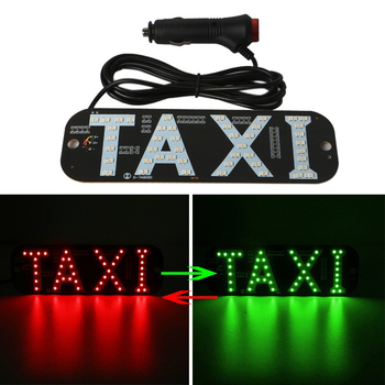 Taksi LED dekoras su uždegiklio jungikliu, dviejų spalvų raudona/žalia, TAXI CARDS modelis, 12V, 5W, 0.42A, PCB medžiaga