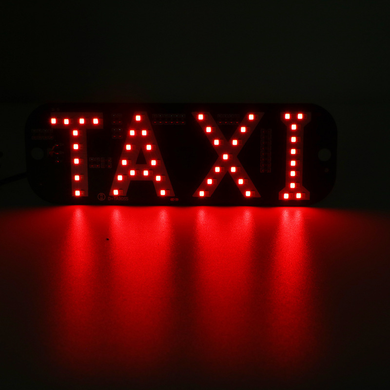 Taksi LED dekoras su uždegiklio jungikliu, dviejų spalvų raudona/žalia, TAXI CARDS modelis, 12V, 5W, 0.42A, PCB medžiaga
