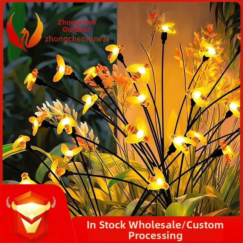 Saulės energijos bitės LED sodo žibintas – lauko kraštovaizdžio apšvietimas, pastoralinis stilius, rankinis jungiklis