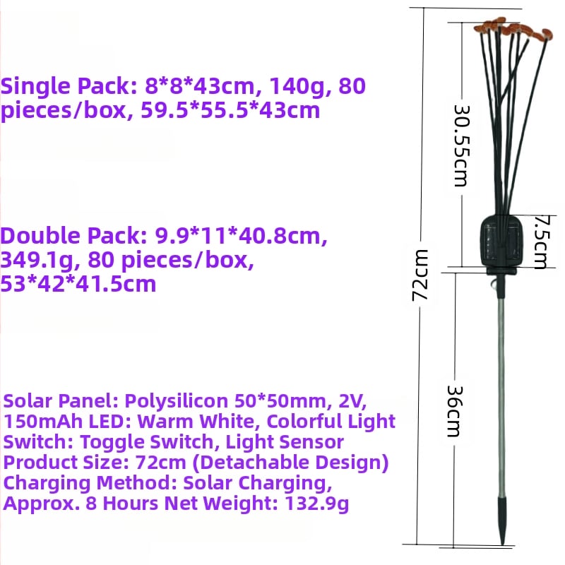 Saulės energijos bitės LED sodo žibintas – lauko kraštovaizdžio apšvietimas, pastoralinis stilius, rankinis jungiklis