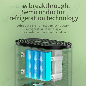 Namų naudojimui skirtas puslaidininkinis dehumidifikatorius, modelis CJ-2020-2, 21–30 m², vandens bakelis 1.0–2.5 L, drėgmės išsiurbimas <1 L/h, galia 45 W