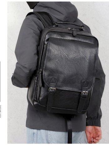 Ανδρικό PU σακίδιο για επιχειρηματικά ταξίδια (20–35 L, καμπύλη ιμάντας ώμου, επένδυση από πολυεστέρα)