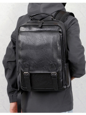 Ανδρικό PU σακίδιο για επιχειρηματικά ταξίδια (20–35 L, καμπύλη ιμάντας ώμου, επένδυση από πολυεστέρα)