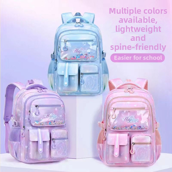 Mergaitėms skirta mokyklinė kuprinė 1–6 klasių, kvėpuojanti, atspari vandeniui, ultralengva, sumažina apkrovą ir saugo stuburą, su atšvaitiniais saugumo elementais.