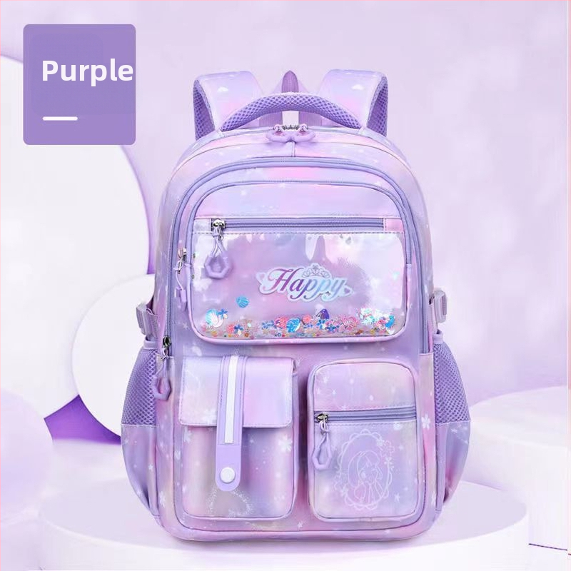 Mergaitėms skirta mokyklinė kuprinė 1–6 klasių, kvėpuojanti, atspari vandeniui, ultralengva, sumažina apkrovą ir saugo stuburą, su atšvaitiniais saugumo elementais.