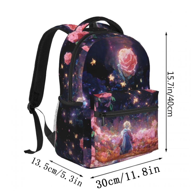 Rucsac cu imprimeu stele - Unisex, pentru uz zilnic, Poliester, curea de umăr curbată