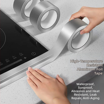 Aliuminio folijos aukštos temperatūros atspari juosta – atspari vandeniui ir pelėsiams, skirta vamzdžių ir stogo sandarinimui; -20°C iki 120°C ilgalaikė, trumpalaikė iki 300°C.