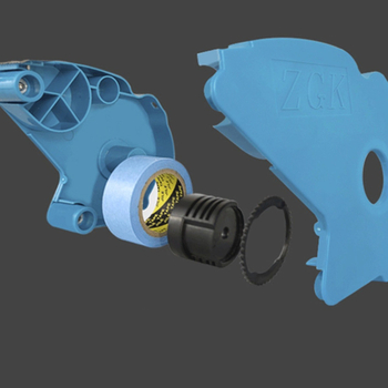 Maskēšanas papīra lentes pielīmēšanas iekārta gleznotājiem; pamatmateriāls polipropilēns (BOPP); iekļauts 1 rulļa teksturēta papīra