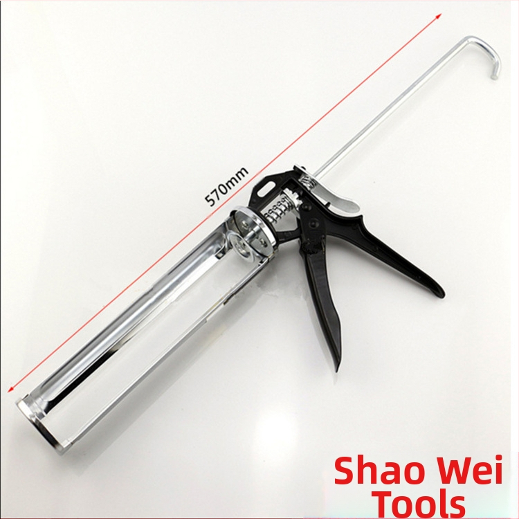 Пистолет за лепило за стъкло от неръждаема стомана, тежък, двуканален дизайн, Shao Wei; максимално налягане 30, максимален поток 8, оптимално разстояние на пръскане 60