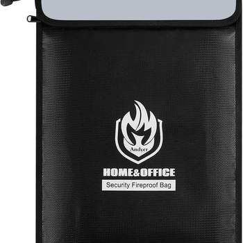 Огнеупорна документна чанта, водоустойчива и взривозащитена, от стъкловолоконна силиконова тъкан, с цип и наклонен дизайн