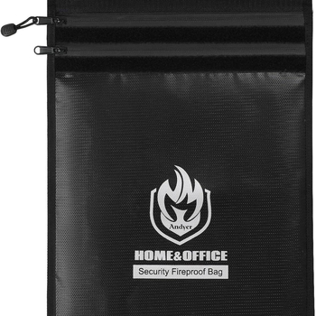 Огнеупорна документна чанта, водоустойчива и взривозащитена, от стъкловолоконна силиконова тъкан, с цип и наклонен дизайн