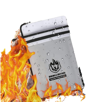 Огнеупорна документна чанта, водоустойчива и взривозащитена, от стъкловолоконна силиконова тъкан, с цип и наклонен дизайн