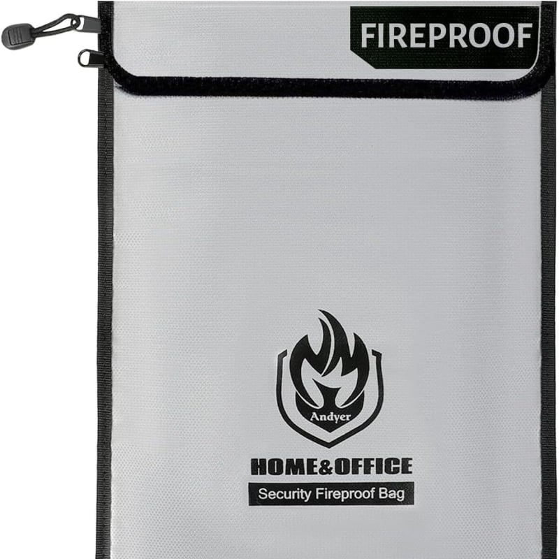 Огнеупорна документна чанта, водоустойчива и взривозащитена, от стъкловолоконна силиконова тъкан, с цип и наклонен дизайн
