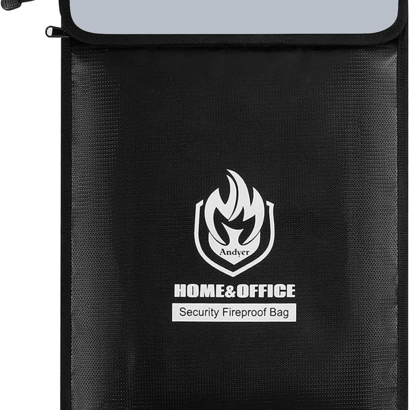 Огнеупорна документна чанта, водоустойчива и взривозащитена, от стъкловолоконна силиконова тъкан, с цип и наклонен дизайн
