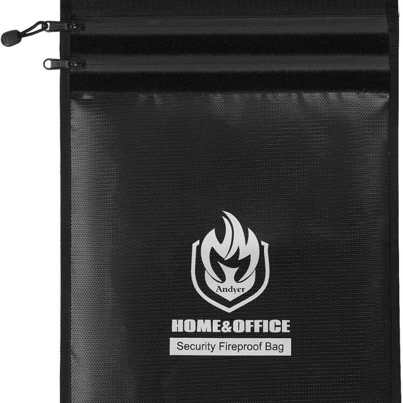 Огнеупорна документна чанта, водоустойчива и взривозащитена, от стъкловолоконна силиконова тъкан, с цип и наклонен дизайн