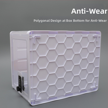 Διαφανές κουτί αποθήκευσης με κωδικό πρόσβασης, πτυσσόμενο, ABS+PP, 12L, 31×24×20 cm