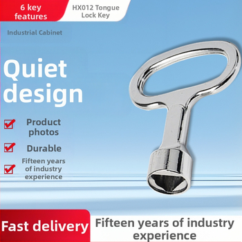 HX012 Κλειδαριά πόρτας κιβωτίου μετρητών από κράμα αλουμινίου — μηχανική κλειδαριά με γλώσσα περιστροφής και κλειδί τρίγωνο, για βιομηχανικές, αγροτικές και ηλεκτρικές εφαρμογές