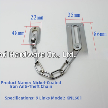 Αντικλεπτική αλυσίδα Kanilu, σίδηρος με επίστρωση νικελίου, 601 Σίδηρος 9-δάχτυλα, διάφορα στυλ